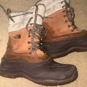The North Face Shellista II Tall Winter Boots Women Size 6.5 Brown Used